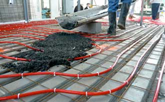 Заливка теплого пола бетоном