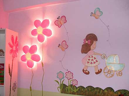 Стены детской комнаты для девочек
